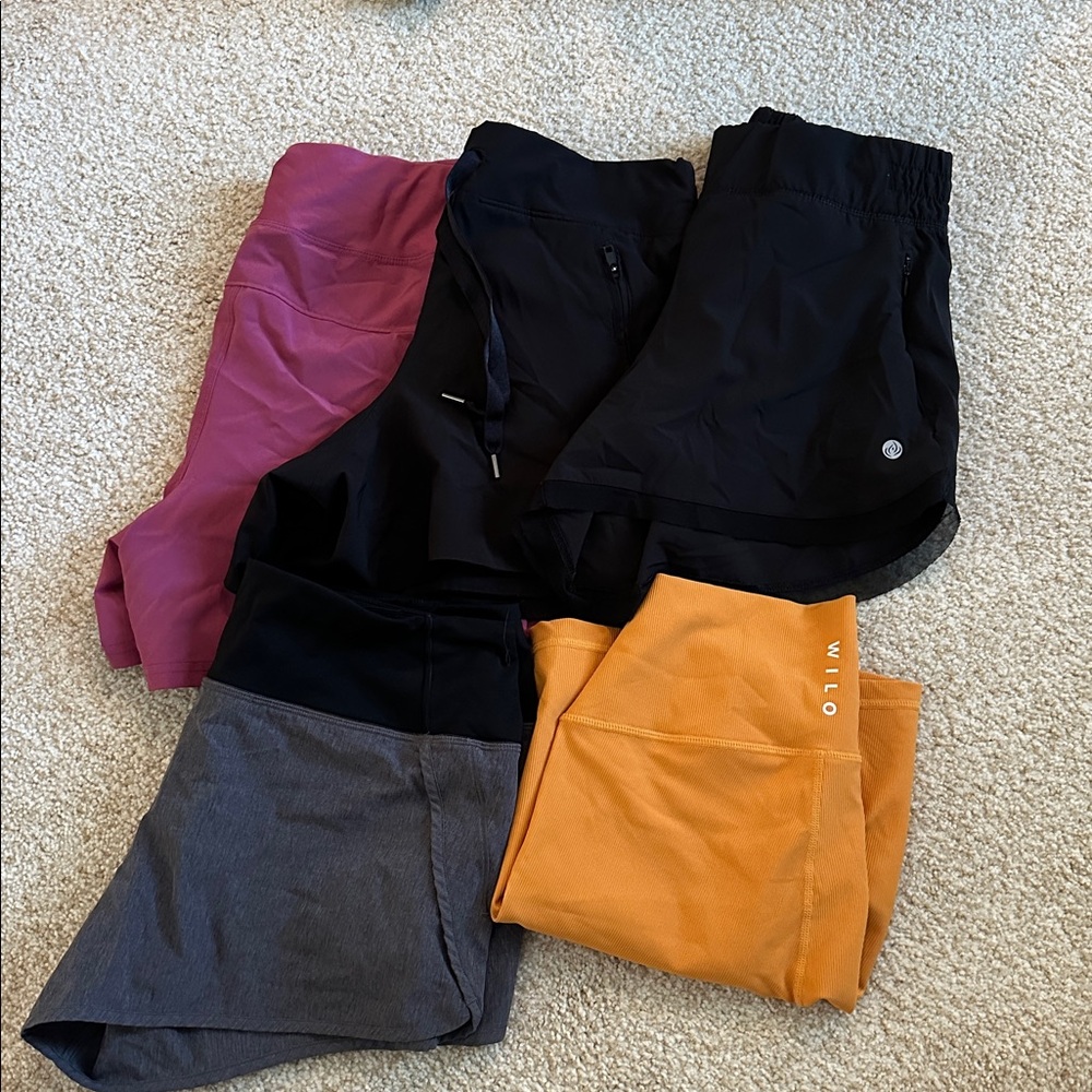 Athletic Shorts Bundle - Black, Pink, Orange, Gray